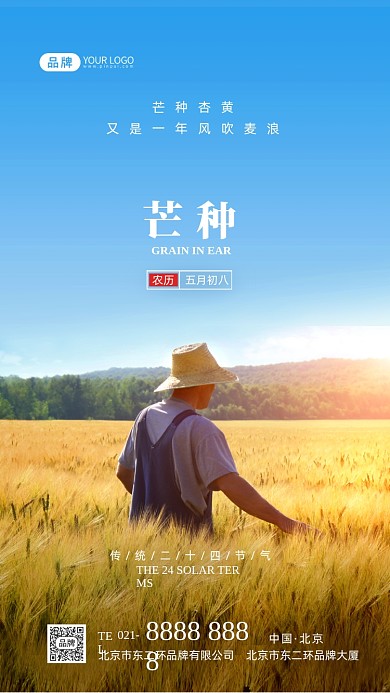 芒种节气二十四节气摄影图海报