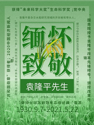 缅怀致敬纪念袁隆平