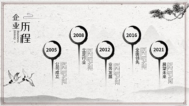 简约创意高端大气公司企业发展历程展板