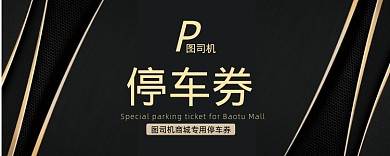 时尚大气黑色停车券