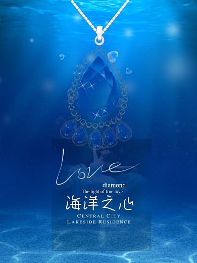 海洋之心宝石项链宣传海报