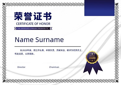 简约时尚几何线条荣誉证书授权书