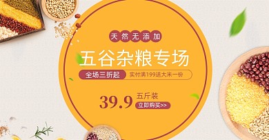 夏季美食杂粮农产品电商海报