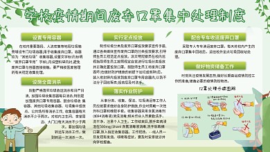 学校疫情期间口罩集中处理制度展板