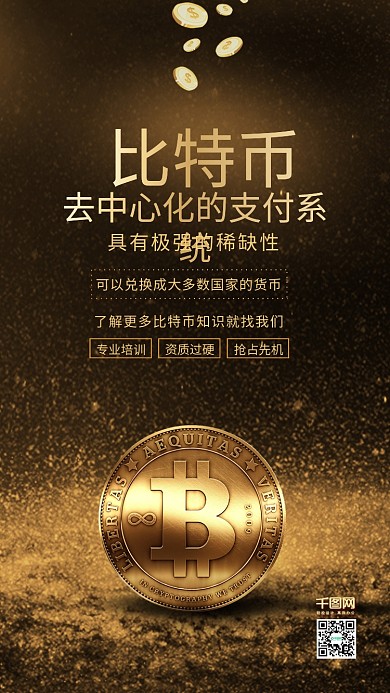 黑金风比特币金融海报宣传