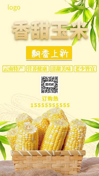 玉米食品宣传手机海报