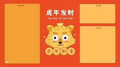 虎年豹富金钱豹电脑分区壁纸