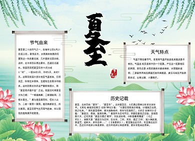 中国风夏至节气小报