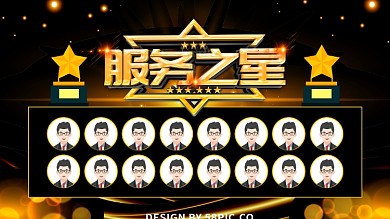 黑色大气服务之星展板设计