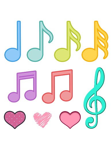 演唱会卡通彩色爱心音乐音符海报psd素材