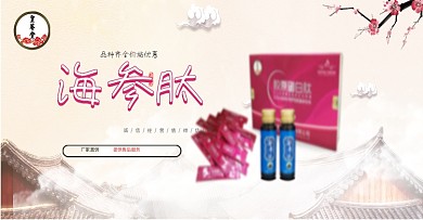 电商淘宝中国风医药海参肽海报