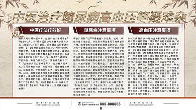 （儿童、糖尿病、高血压）中医展板