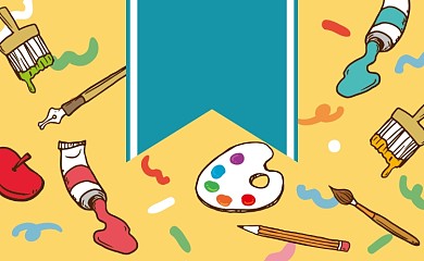 卡通水彩绘画名片