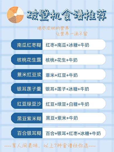 破壁机食谱推荐享人间美味小红书封面