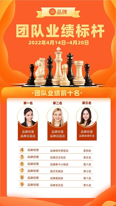 团队业绩排行榜喜报摄影图海报