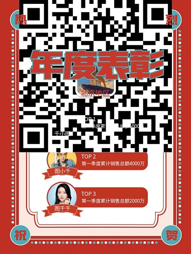 喜庆简约企业公司年度表彰排行榜海报1