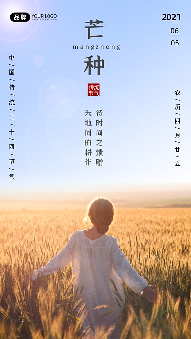 二十四节气芒种摄影图海报