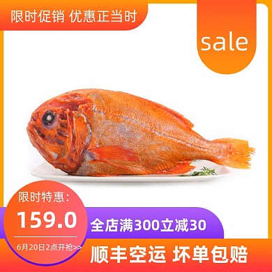 简约风食品海鱼大黄鱼野生鱼电商主图