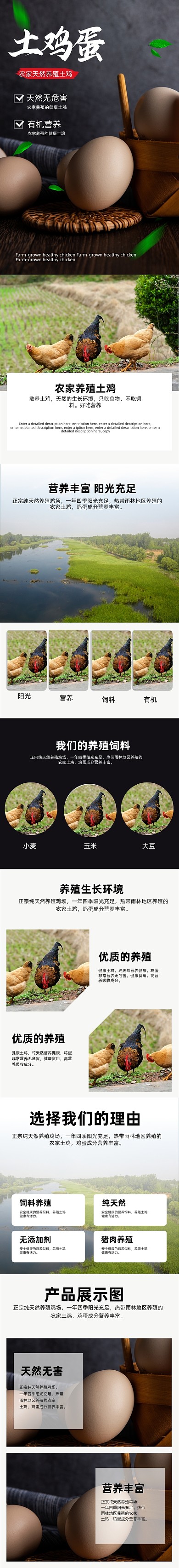 土鸡鸡蛋详情页美食农副产品详情页