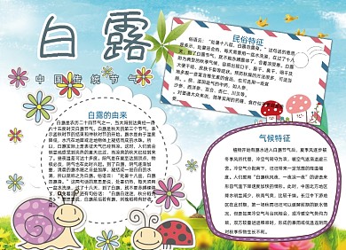 二十四节气白露节气小报手抄报