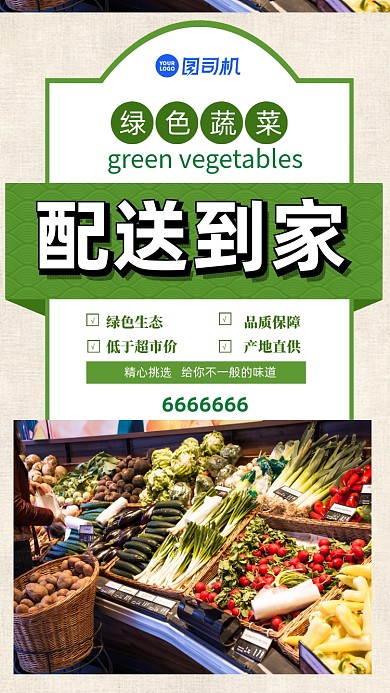 蔬菜配送简约大气宣传海报