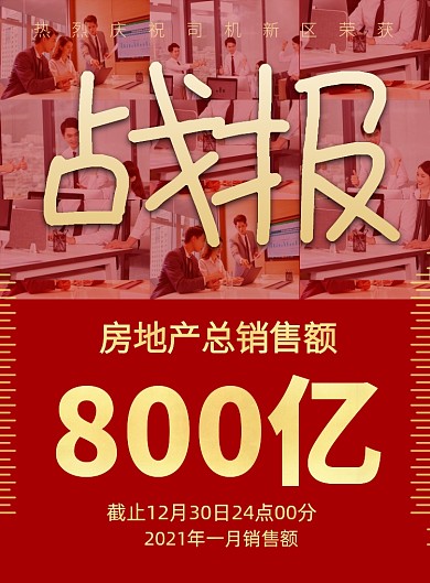 战报红色大气商务风印刷海报