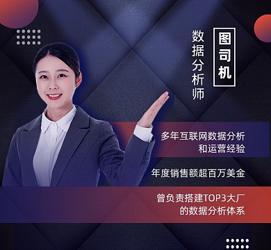 数据分析个人简介商务大气朋友圈封面