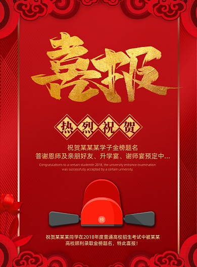 高考喜报印刷海报