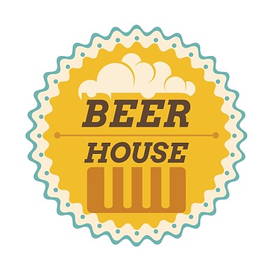 啤酒黄色简约复古风标签不干胶