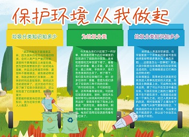 保护环境垃圾分类小报手抄报