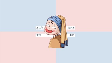 创意卡通手绘电脑桌面分区壁纸