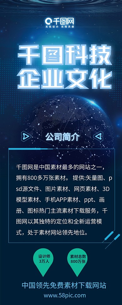 科技公司企业文化信息长图