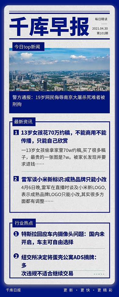 36氪风报纸早报资讯营销长图