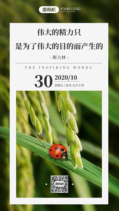 日签签到励志语手机海报