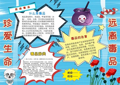 小学生远离毒品手抄报模板