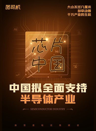 芯片半导体芯片生态链发展海报