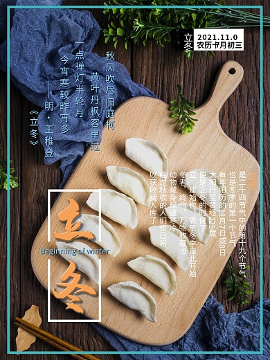 二十四节气之立冬海报