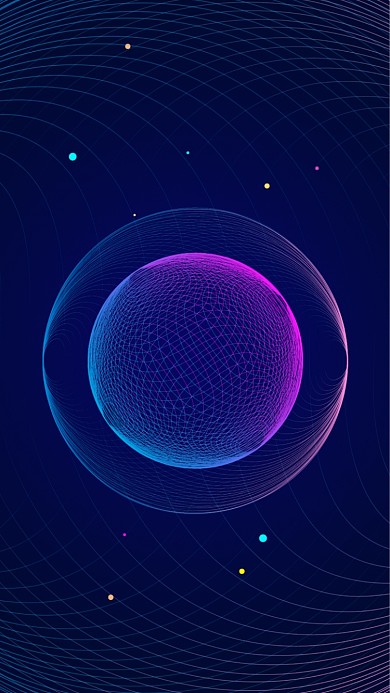 科技感线条渐变手机壁纸海报