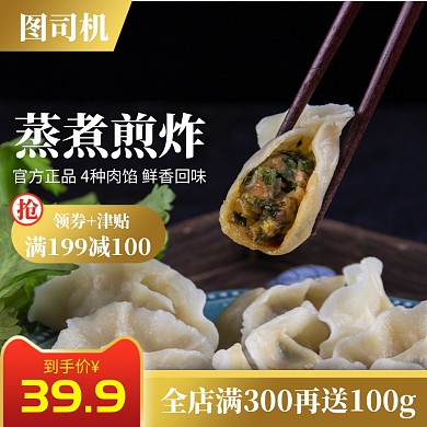 金色红色黑色食品饺子直通车