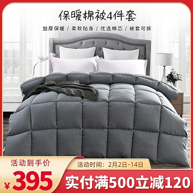 年货节保暖棉被冬被四件套主图直通车