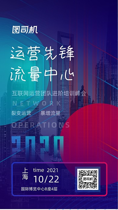 商务运营科技商业峰会邀请函手机海报