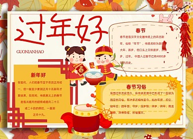 过年好小报传统节日手抄报