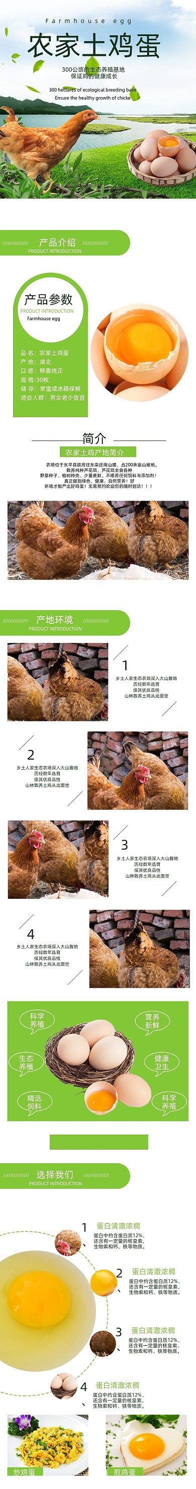 鸡蛋详情页时尚简约电商精选绿色