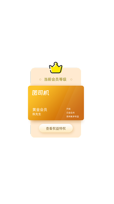 金色会员等级弹窗界面