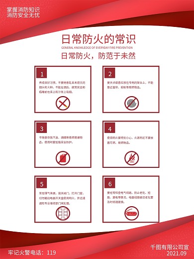 消防安全防火意识宣传海报