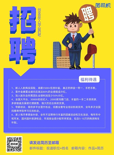 招聘房地产行业招募令海报