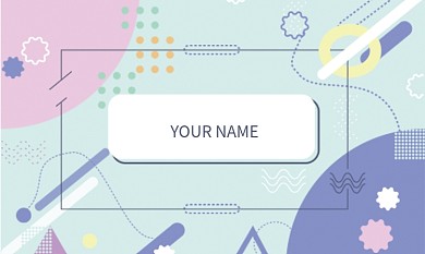 孟菲斯几何可爱卡通教育艺术培训名片