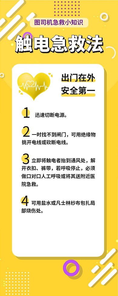 触电急救安全急救知识手机海报