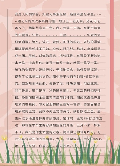 唯美小清新交友信纸