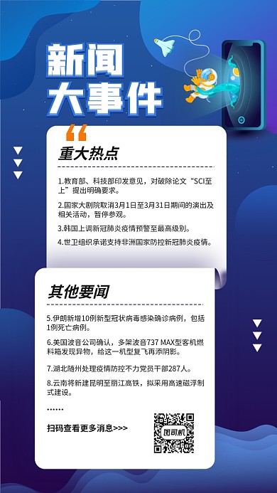 新闻大事件创意手机海报